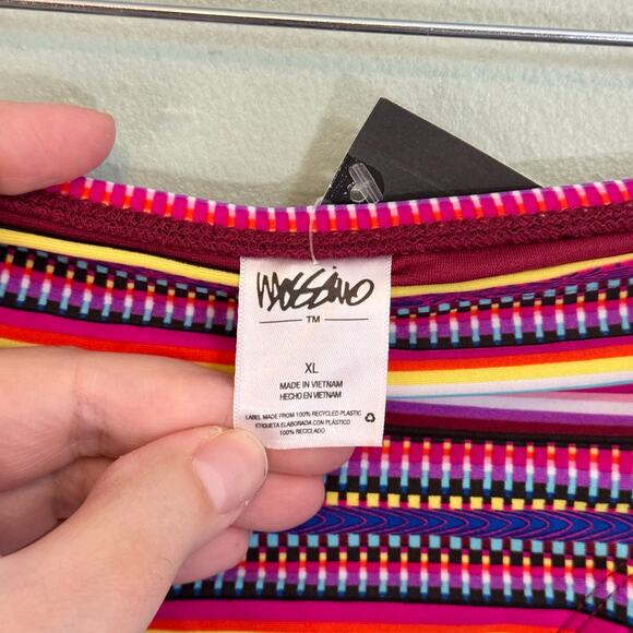 Mossimo Baja Blanket Bikini Bottom Swimwear XL Red Striped Beach Pool Ruched NWT - Picture 6 of 7